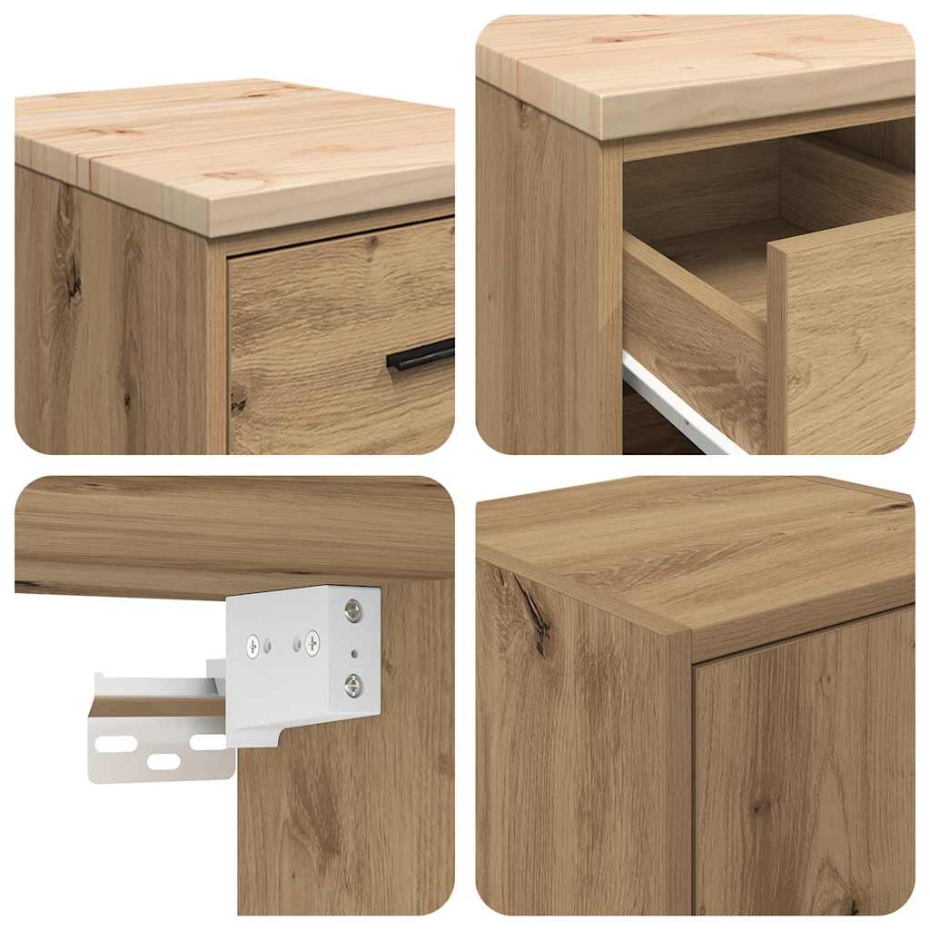 Garage Cabinets 2 pcs Artisan Oak Wood Based Material