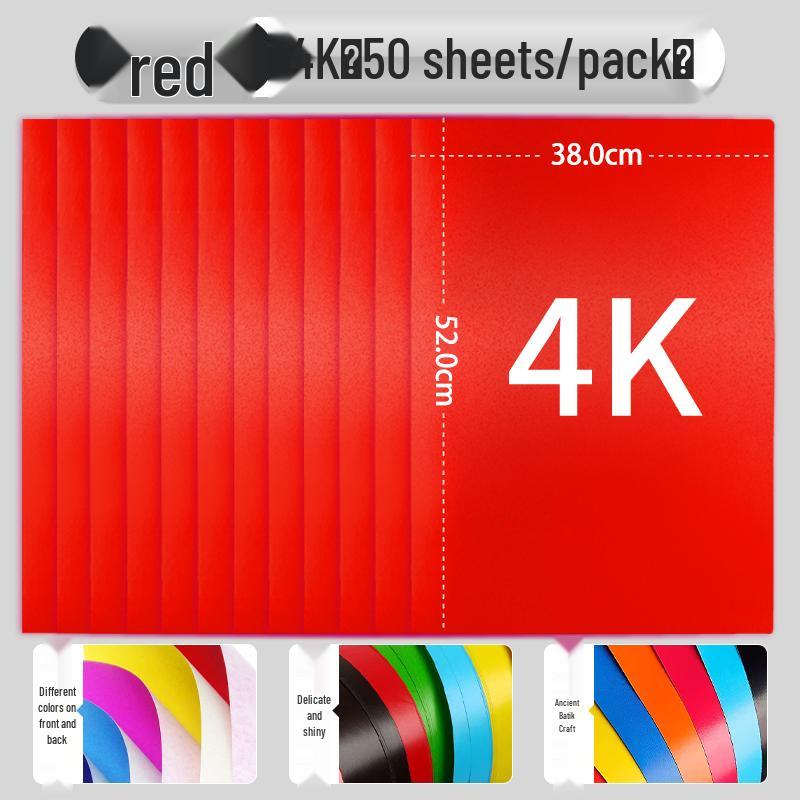 Red Wax Paper for Crafts: A4/A3 Red Sheets, Single/Double-Sided, Perfect for Origami, Window Decorations, and Kids' Projects.