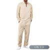 QICED Men's Fashion Casual Autumn Winter Long Sleeve POLO Neck Pants Suits Casual Chic
