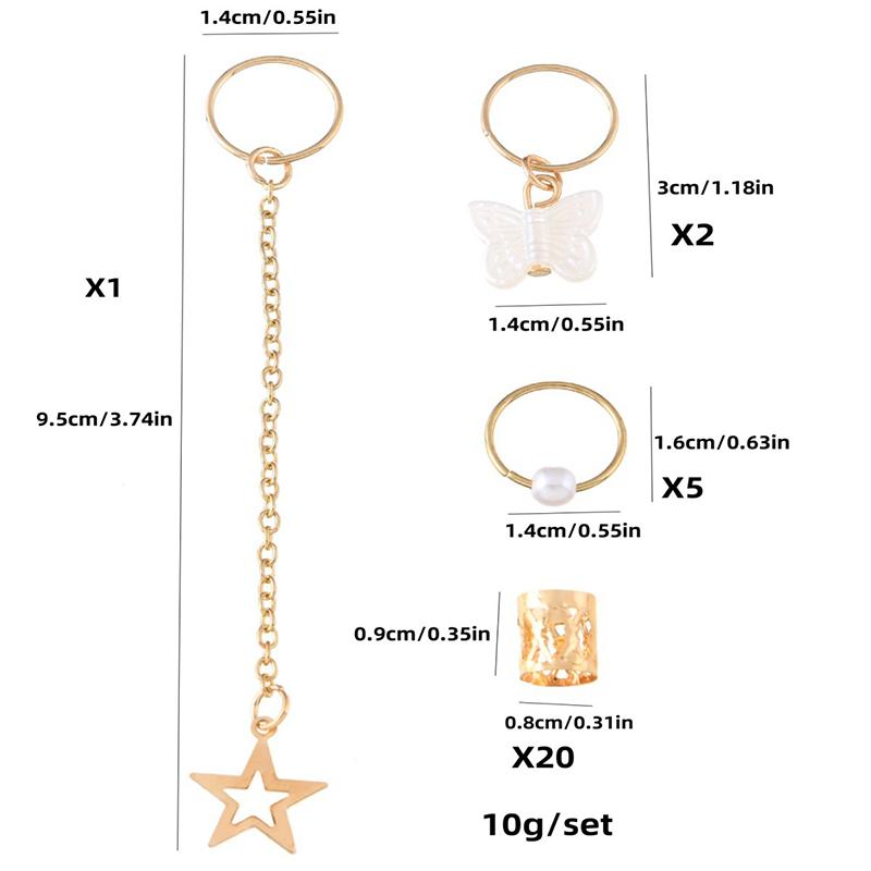 1Set Starfish Conch Pendant Artificial Pearl Summer Y2K Dreadlock Hair Jewelry Accessories For Braids For Girls Music Festival