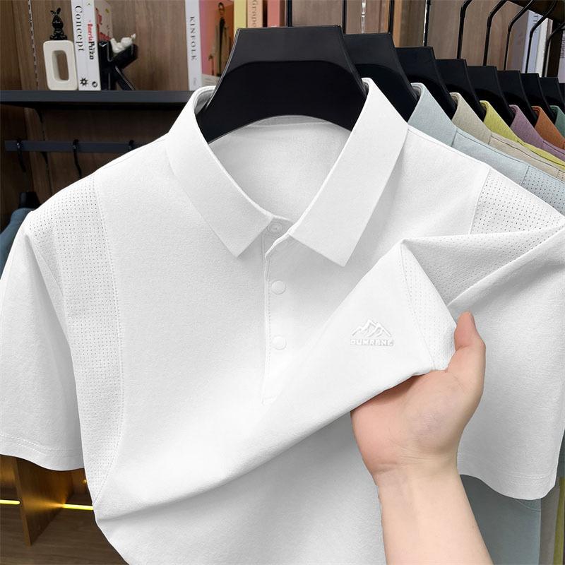 Men's Short Sleevepolo Quick-Dry Breathable Lapel Collar Printed Casual Fashion Versatile T-Shirt Top