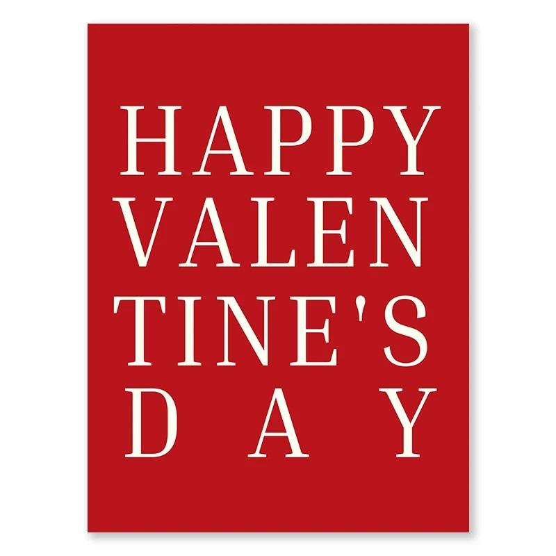 Valentinstag Warteschlange Galerie Druckbare Poster Vintage Romantische Wand Kunst Nette Rosa Herz Leinwand Malerei Hause Schlafzimmer Dekoration