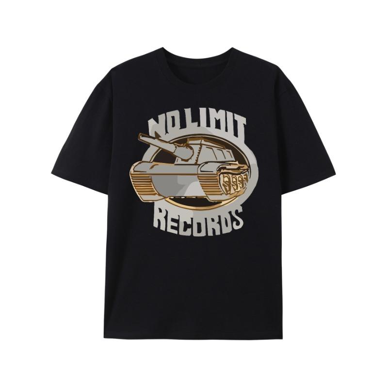 

Mens 100 cotton Tshirt casual neck short sleeved Tshirt printed with the words No Limit Records breathable knitted fabric 4XL