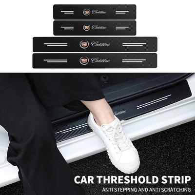 4Pcs Carbon Fiber Car Door Threshold Plate Stickers for ATS CTS DTS STS SLS SLR XLR BLS Seville Escalade Tiburon CT6