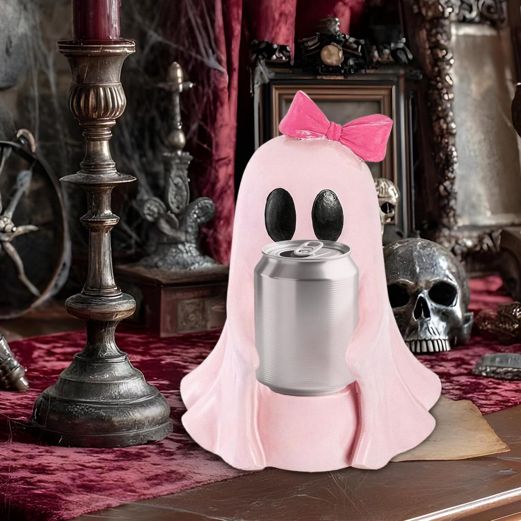 Halloween Ghost Drink Holder Ghost Energy Drink Holder Festive Desktop Decoration Figurine For Shelf Table Bedroom Office Desk