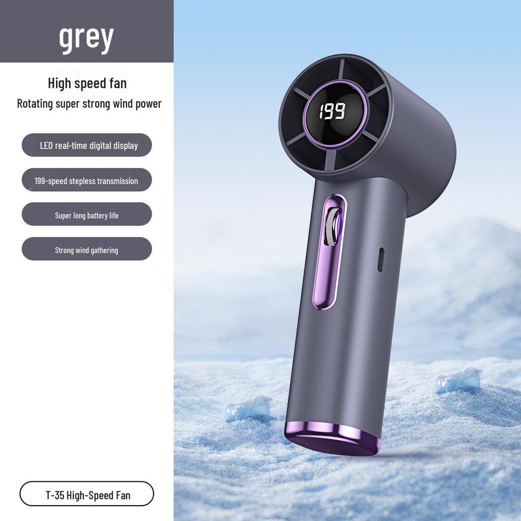 High-Speed T35 Mini Handheld Fan: USB Rechargeable, 100 Adjustable Speeds, Compact and Powerful