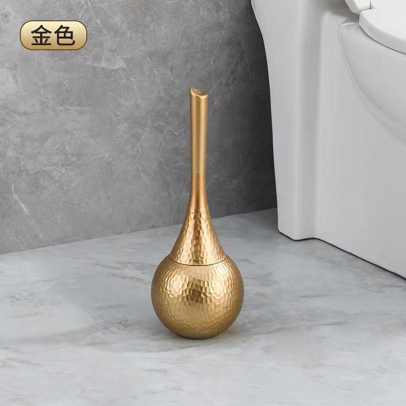 Luxury Gold Toilet Brush Set Replaceable Nylon Soft Bristle Brush Long Handle For WC Bathroom Accessories Cleaning Tools