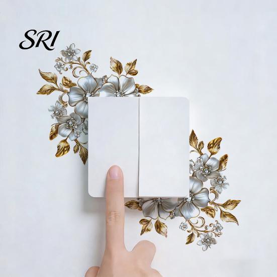 Easy Install Switch Decal Flower Lamp Sticker Removable Self-Adhesive Floral Wall Peel And Versatile Stick Decorative Socket Surround Decals