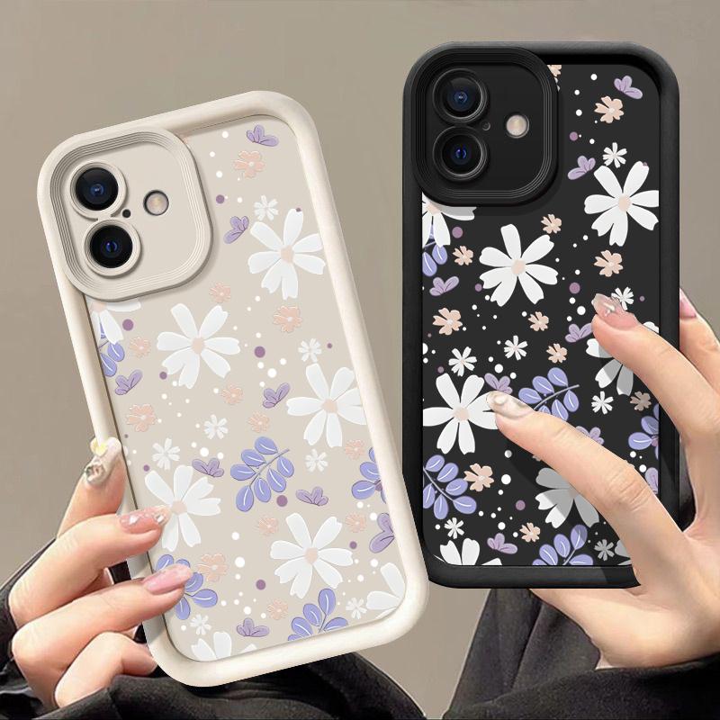 Sunflower Seven Leaf Grass Phone case iPhone 15 Pro Max 11 12 13 16 14 Plus Silicone Shockproof Case Lens protector shell