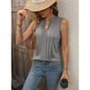 Letnia Modna i Elegancka Plisowana Kamizelka Damska z Dekoltem w Serek