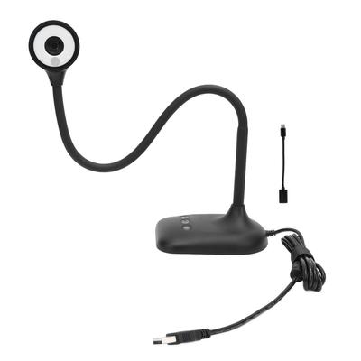 USB Document Camera 2K 5MP Autofocus Image Invert USB Webcam Visualizer with LED Light for Remote Wo