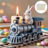 Locomotive Rabbit Candle Silicone Mold Train Head Bunny Shaped Resin Mould Locomotive Rabbit Egg Gypsum Molds Easter Gift