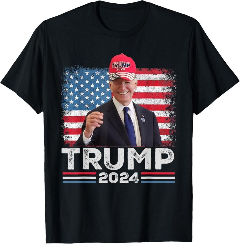 SALE Funny Joe Biden Dons Trump 2024 Cap Wear A Trump Hat Us Unisex T-Shirt Unisex T-Shirt XXL