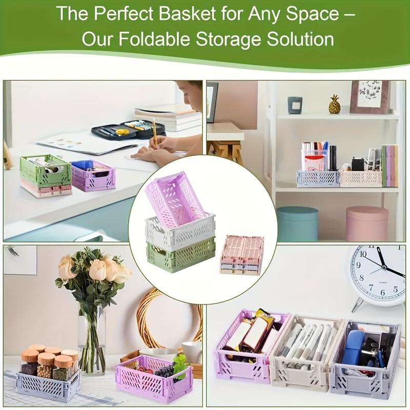 Foldable Storage Basket, Suitable for Home and Office Use, Stackable, Multifunctional Desktop Storage Box, Back To School Season