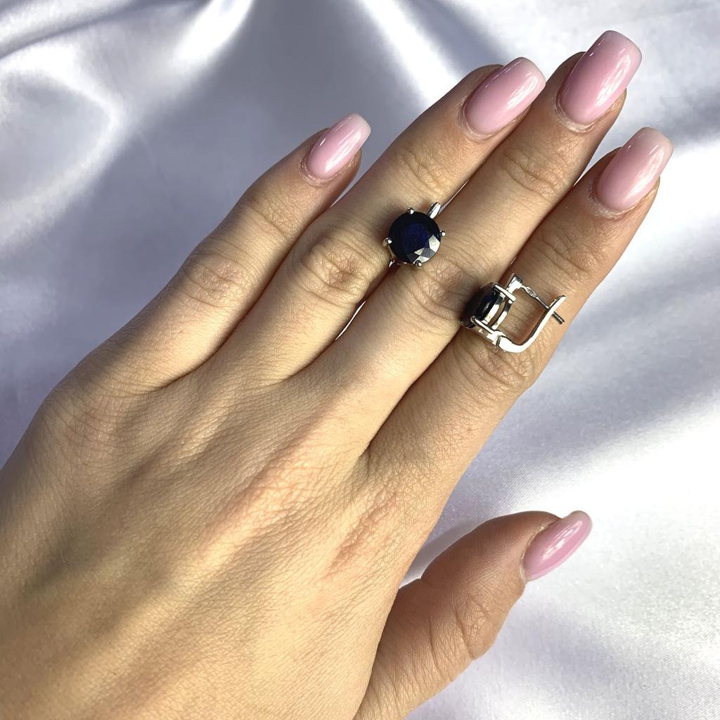 Серебряные серьги с натуральным сапфиром 6.925ct (2057659)