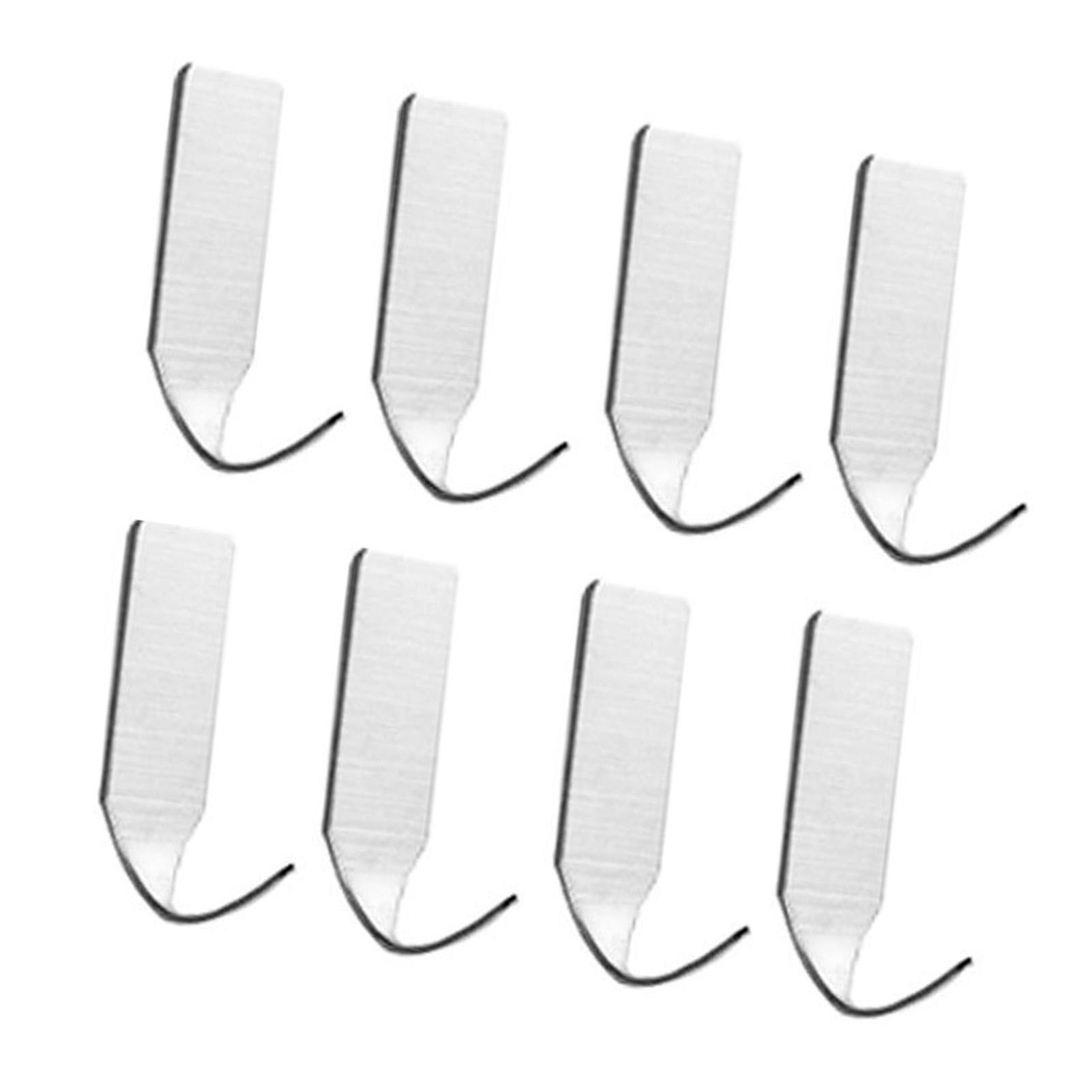 8pcs Wall Hook 304 Stainless Steel Powerful Adhesive Hook for Bathroom Kitchen Bedroom Slim Hook 4x2.5x0.3cm