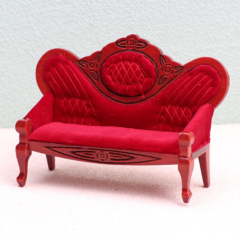 1:12 Dollhouse Miniature Retro Living Room Sofa Chair