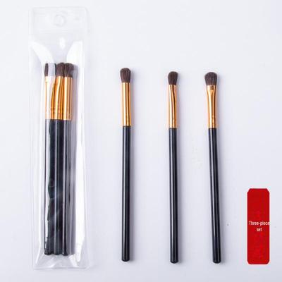Ensemble de 3 pinceaux à paupières en poils de cheval – Parfait pour les débutants, outil de maquillage à tête unique, cadeau idéal.