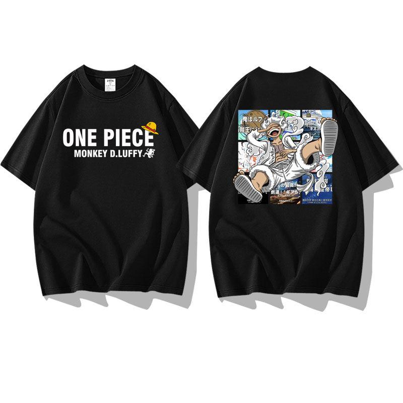 One Piece Anime Print Peripheral Sun God Nika 5th Gear Luffy Mens and Womens Shortsleeved Tshirts Halfsleeved Tshirts