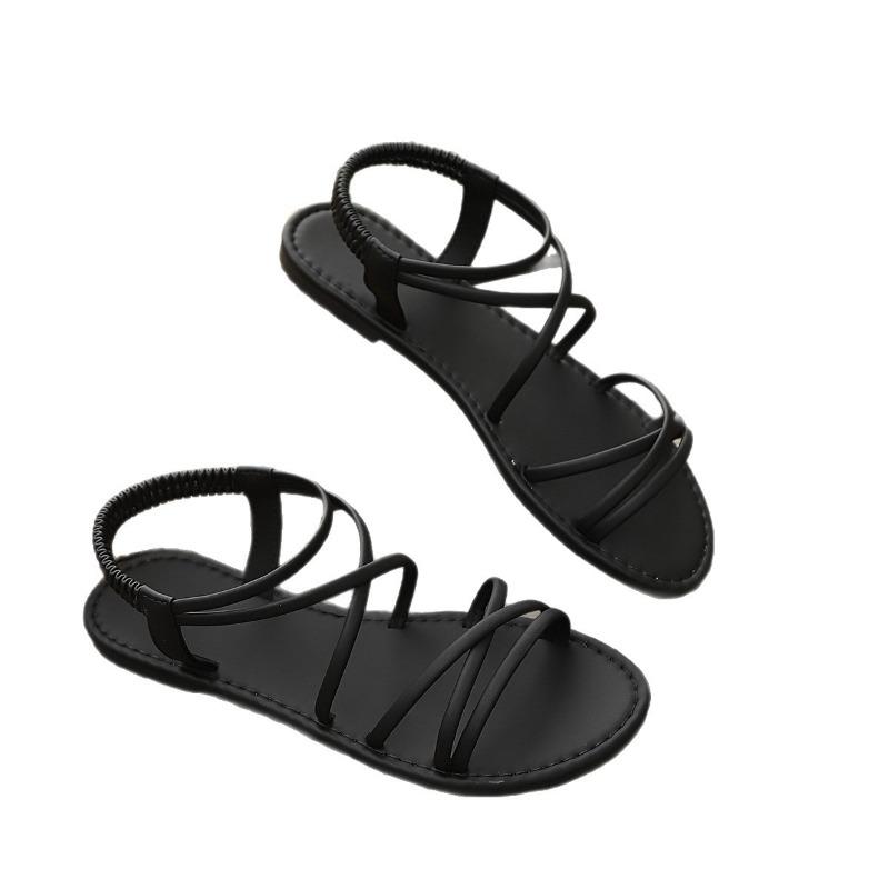 Women's Summer New Flat Sandals Thin Straps Fairycore Gladiator Beach Shoes for Dresses