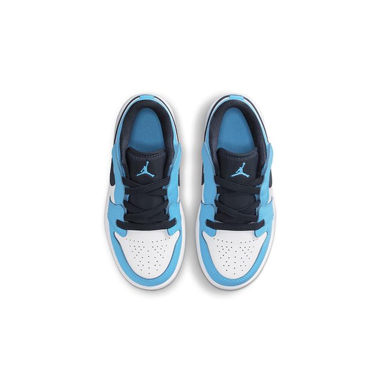 Air Jordan 1 Low ALT PreSchool 'UNC' (Unisex) White / Dark Powder Blue / Obsidian Kids' Basketball Shoes BQ6066 144