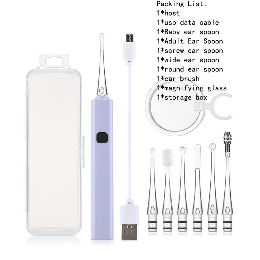 

Детская светящаяся ложка для чистки ушей Earwax с подсветкой Набор для чистки ушей Инструмент для чистки ушей для взрослых Чистка ушей с зарядкой через USB
