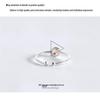 Banyan Tree S925 Silver Adjustable Moonstone Ring for Women – Colorful, Minimalist Design with Thin Round Beads