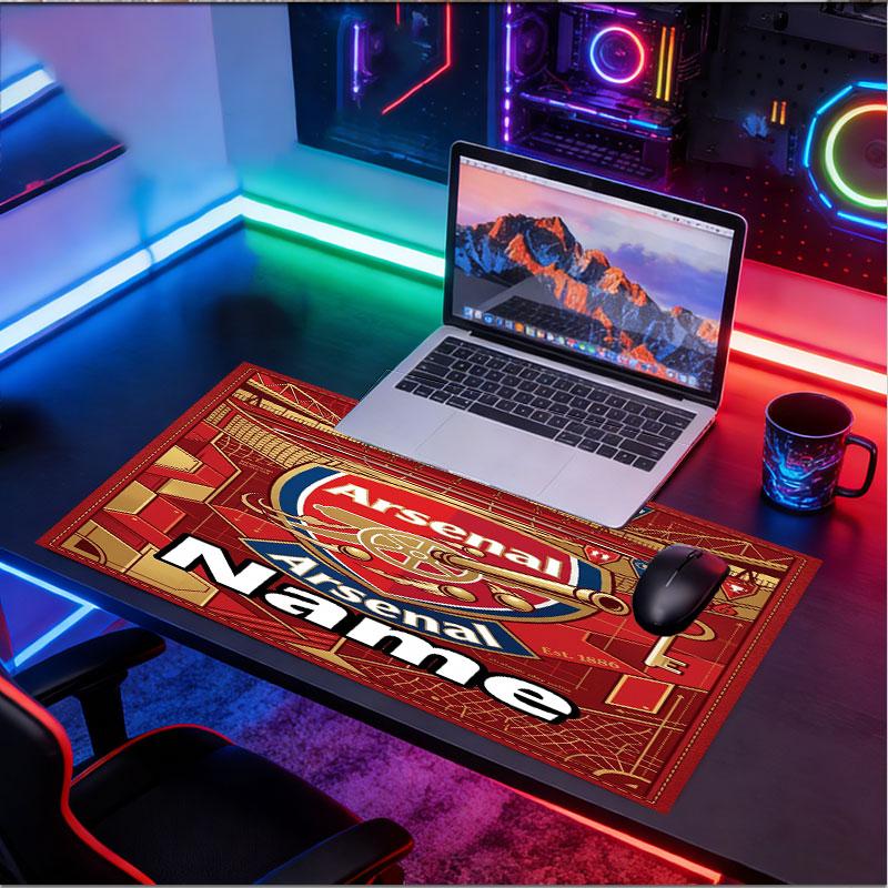 Özel İsim Kişiselleştirilmiş Arsenal F.C Desenli Mousepad, Dizüstü Bilgisayar Masa Matı, Ev İçin Dekoratif Masa Matı Klavye Altlığı Hediye