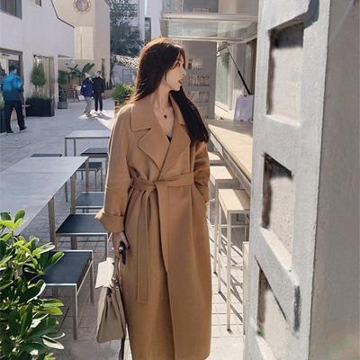 New Ladies Autumn and Winter New Double-faced Wool Long Woolen Coat High-grade Woolen Coat Woman Clothes