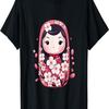 Cute Kokeshi Doll With Cherry Blossoms I Kokeshi T-Shirt