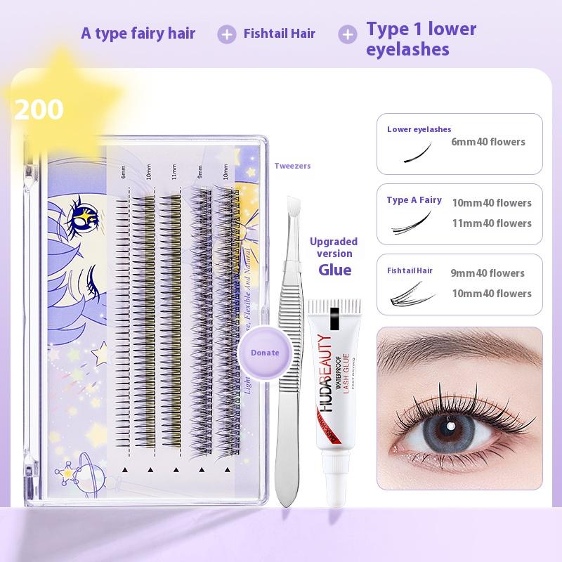 Fish Tail Single Cluster Natural Simulation Eyelashes Naturally Fluffy False Eyelashes