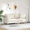 Sofa Cushions 2 Pieces Cream 45 X 45 Cm Cord Fabric