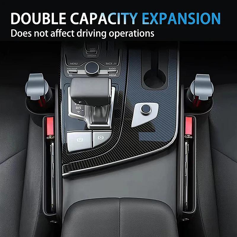 Car Stickers For Alfa Romeo Car Seat Gap Organizer Storage Box Leather Side Storage Pocket Wallet Keys Card Cup Holder For Alfa QI7