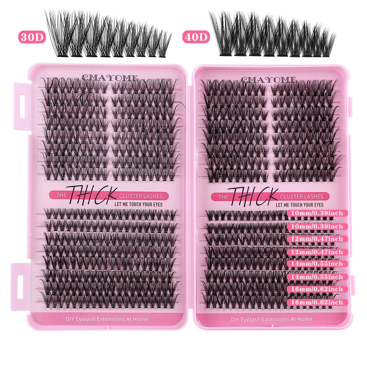 

608 Пучковые D-завиток Одинарные пучковые накладные ресницы 8-16 мм DIY Сегментированное наращивание Перьевые густые ресницы