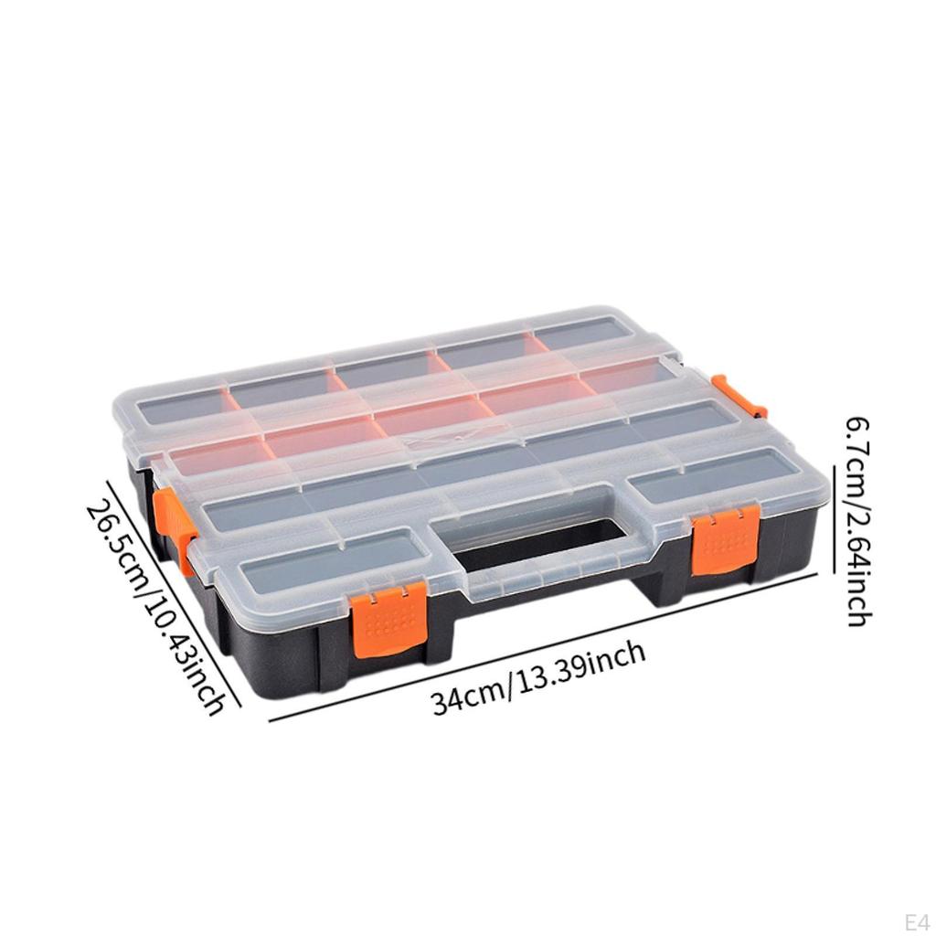 Compact Organizer Box with Adjustable Sections for Tools and Fasteners