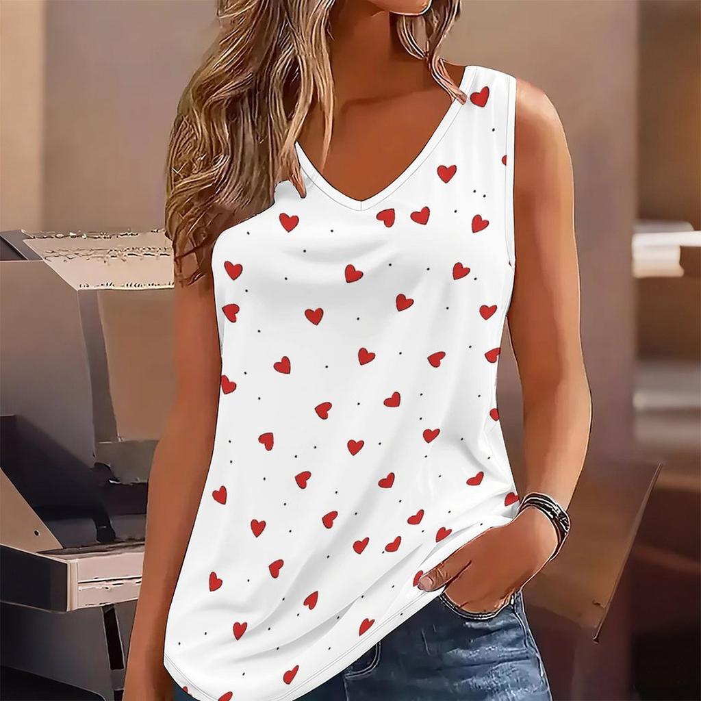 3D Heart Symbol Print Tank Tops for Women Workout Yoga Gym Printed Summer Sport Shirts Plus Size Vests