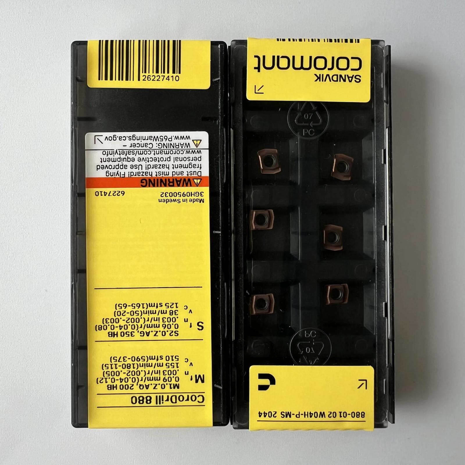 

SANDVIK / 880-0102W04H-P-MS 2044 / Industrial indexable Carbide Inserts 10 Pcs