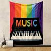 Colorful Music Piano Artwork Patterned Tapestry Decorative Wall Hanging, Home Bedroom Living Room Decor