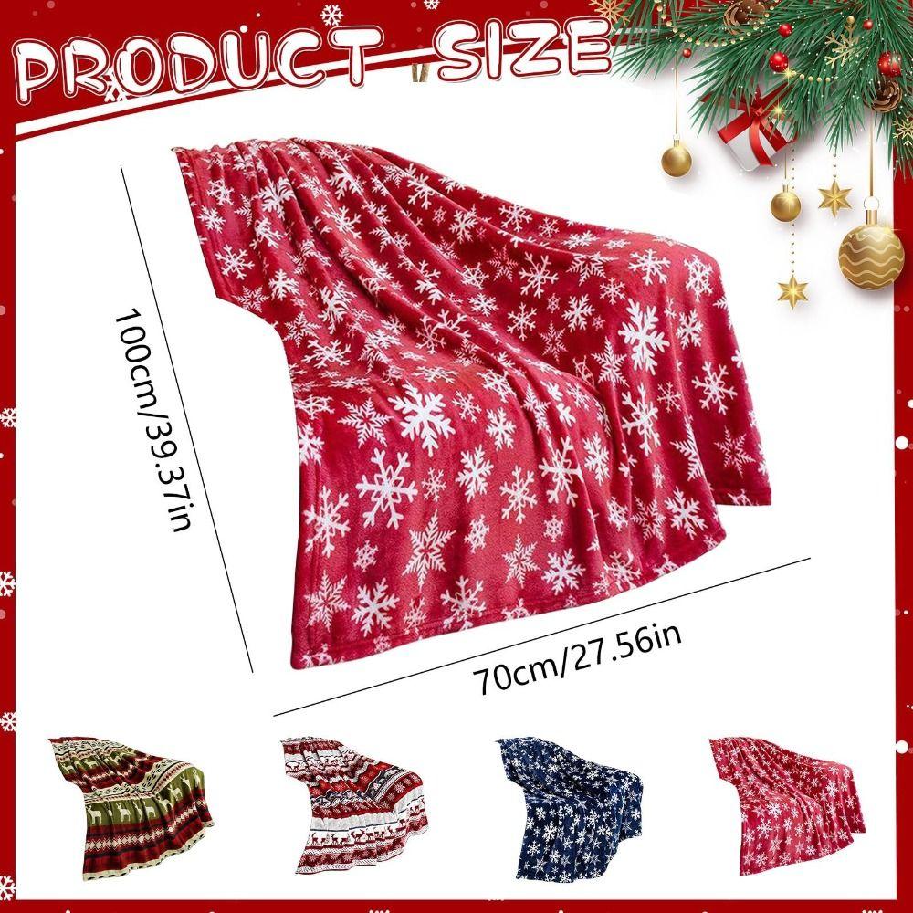 10x110cm Christmas Blanket Warm Soft Snowflake Christmas Throws Comfortable Breathable Xmas Fleece Blanket Winter Season