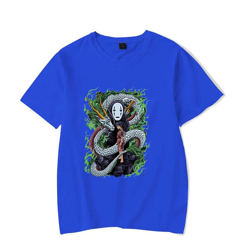 Hot Anime No Face Man Ogino Chihiro Printing T-shirt Women Men Fashion Short Sleeve Street Casual Personality Summer T-shirt