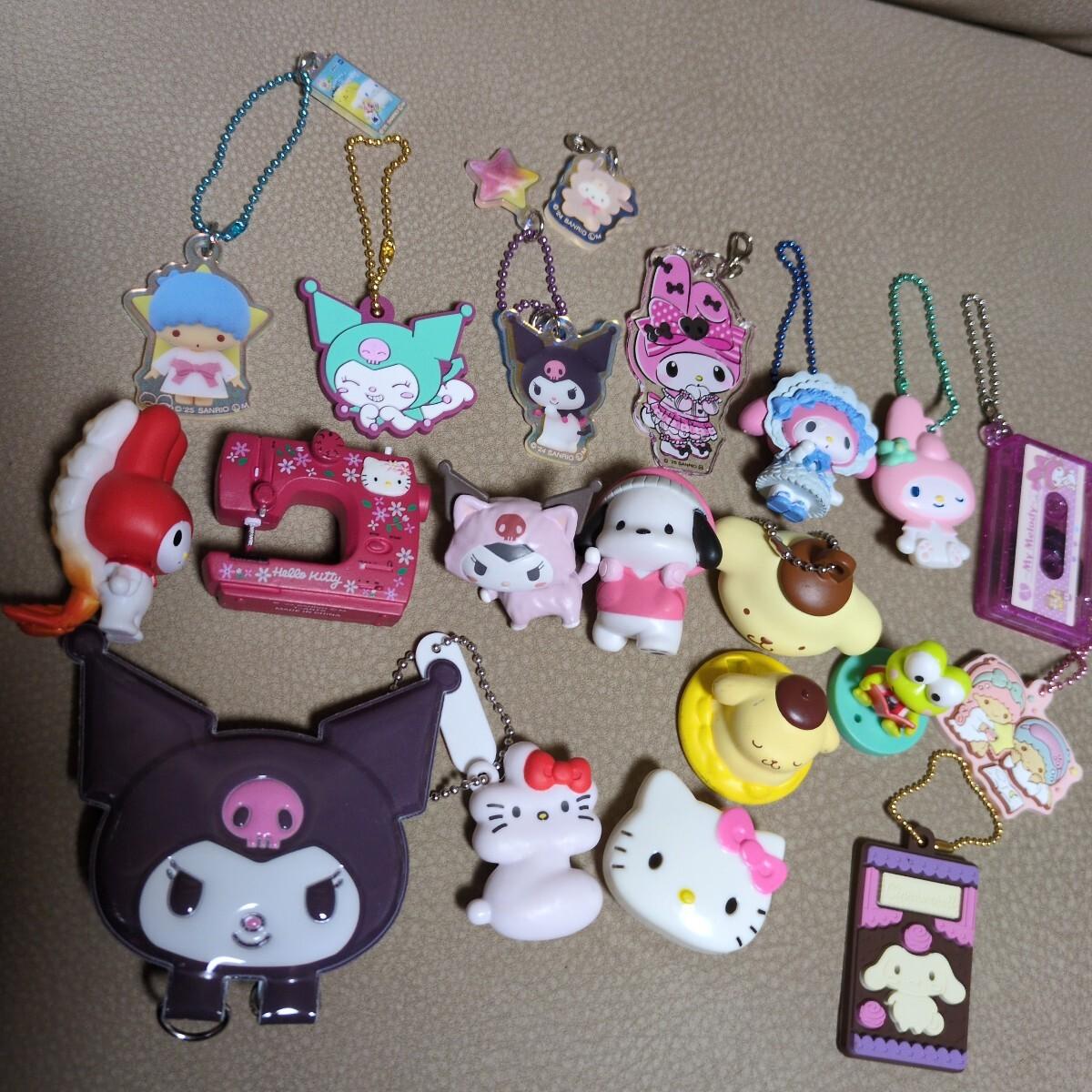 [USED]Hello Kitty Kuromi My Melody Pompompurin Kiki Lala Mascot Acrylic Keychain Figure Gacha Bundle Sanrio &