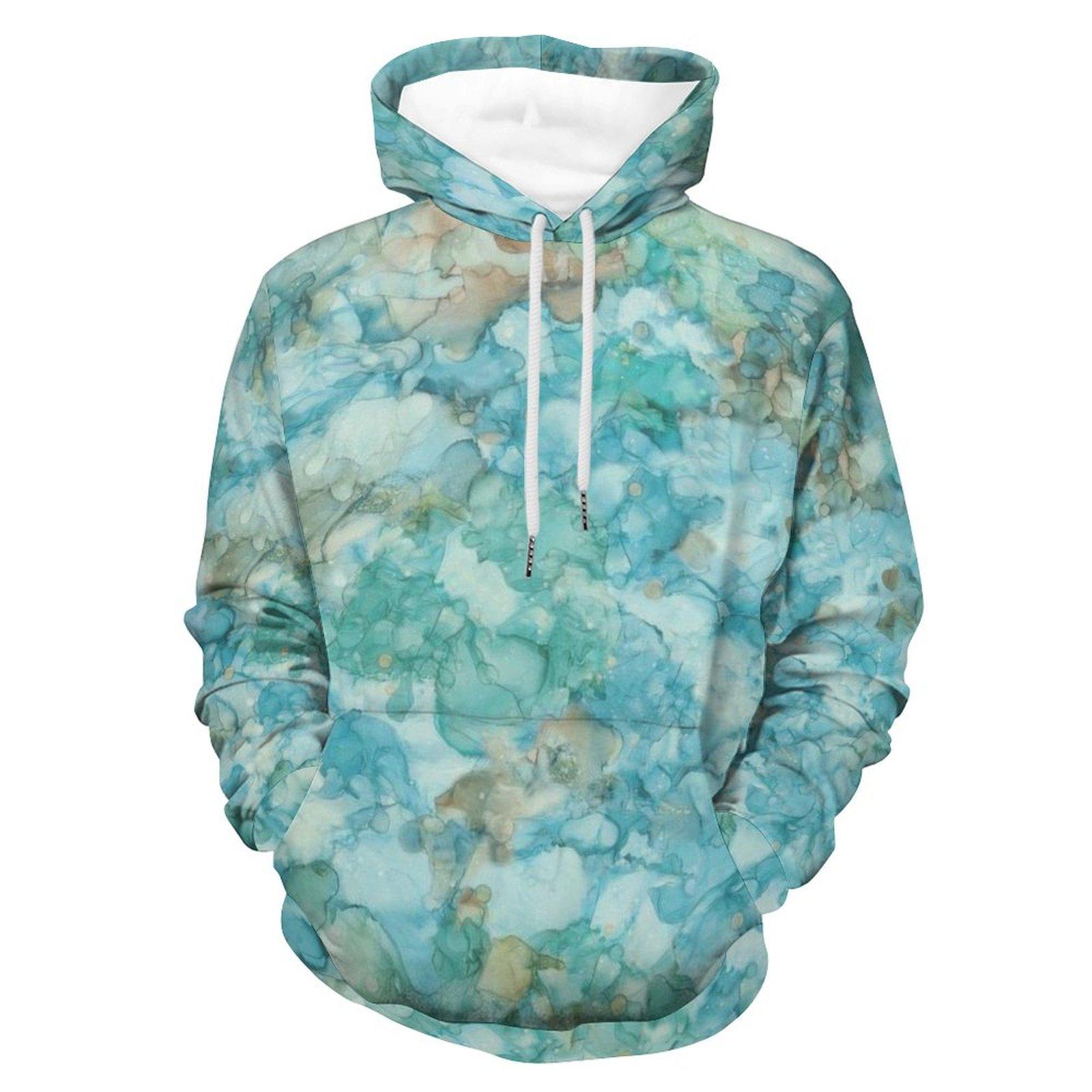 

Осенне-зимняя модная теплая толстовка с капюшоном для мужчин/женщин, свободная повседневная толстовка в стиле панк с нерегулярным принтом всплесков чернил и передним карманом 6XL