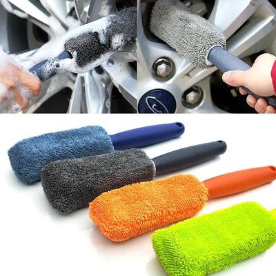Spazzola per la pulizia in microfibra, lavaggio ruote, dettagli per mozzi pneumatici auto, manico lungo, strumento di lavaggio per bagagliaio auto, moto, strumenti per il lavaggio auto