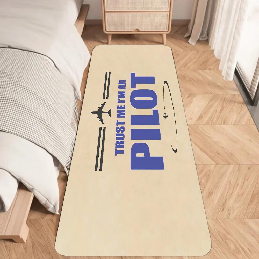 Airplane Pilot Epaulette Floor Mat Graphic Printed Flannel Doormats For Bathroom Kitchen Entrance Carpet Home Decor