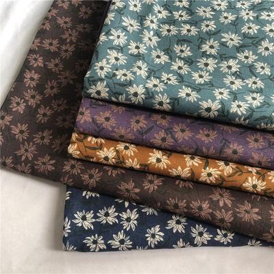145x50cm Small Floral Pure Cotton Linen Printed Fabric For Women's Clothing, Decorative Fabric DIY Handmade Sewing Cloth TJ20270