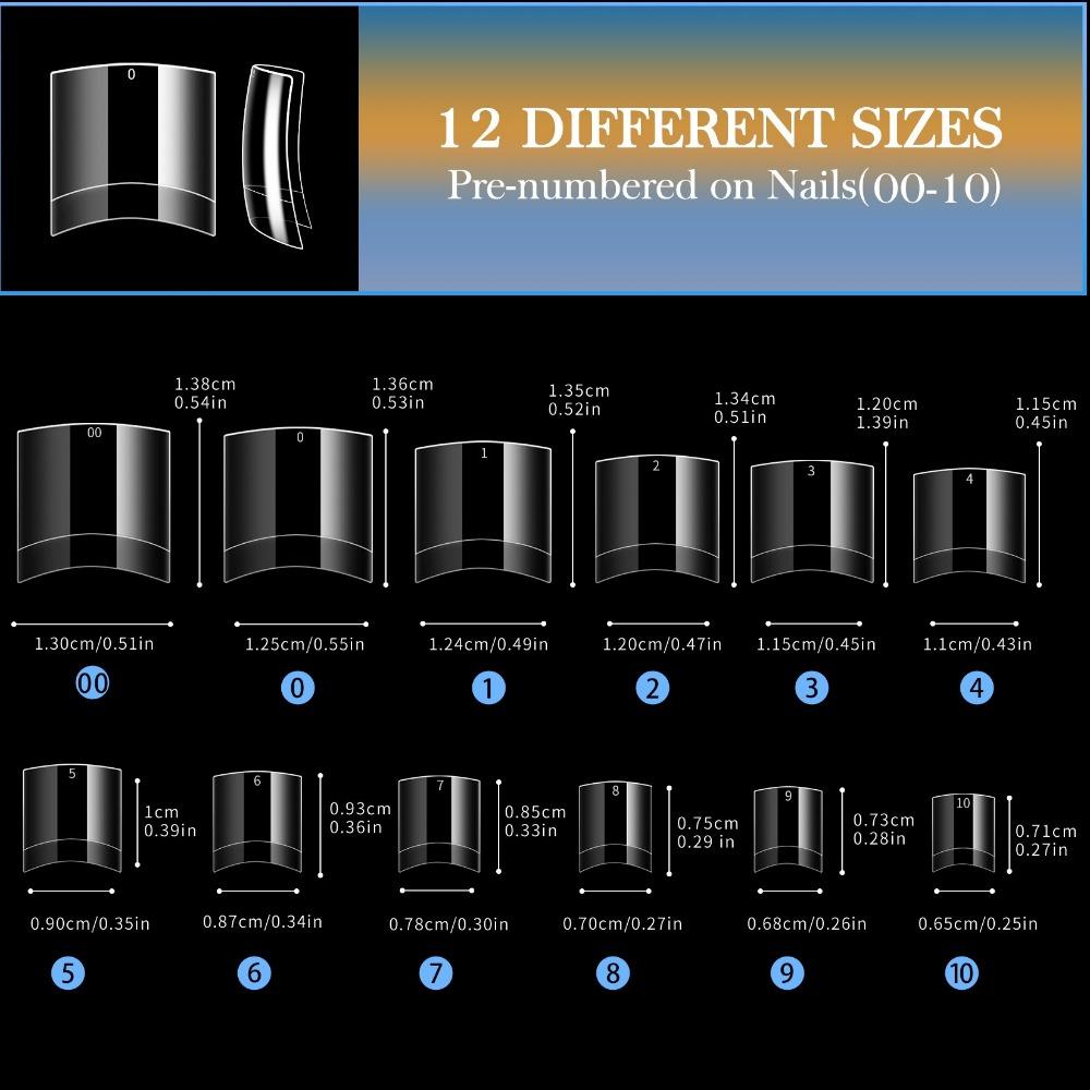 120/240pcs 12 Sizes Nailpop Toe Nail Tips Transparent Artificial Fake Toenail  Foot Nail