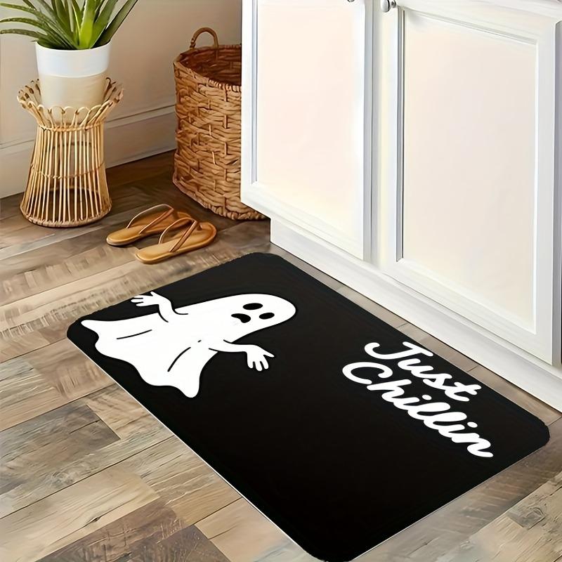 1PC Yellow Floral Pattern Kitchen Rug Non-Slip Door Mat Pop Design Bathroom Rug Bath Mat Carpet for Home Sink Laundry Decor