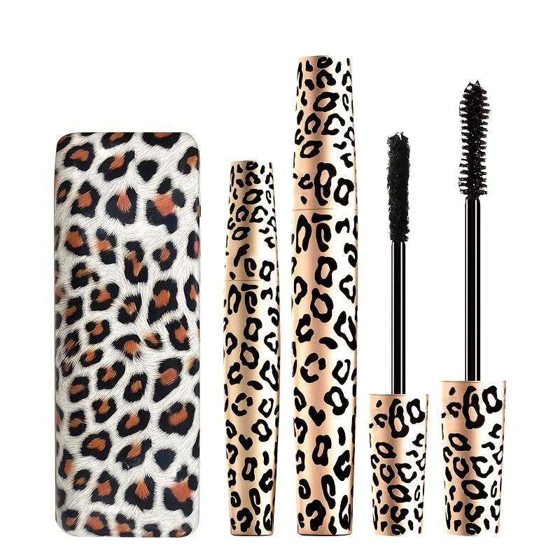 

4D Silk Fiber Leopard Print Waterproof Mascara Curly Natural Thick Black Mascara Does Not Stain Fiber Eye Lashes Makeup