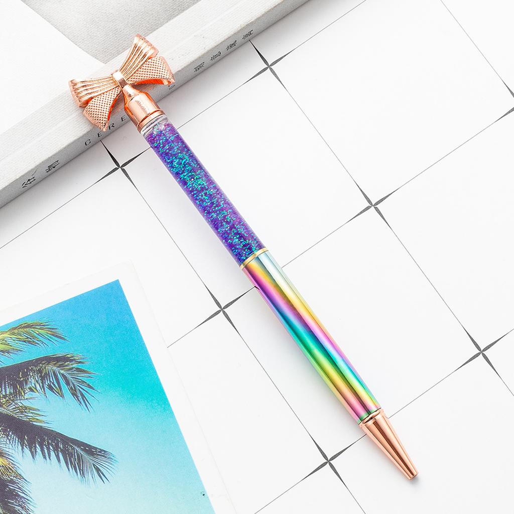 1 szt. Kawaii szkolne artykuły biurowe artykuły papiernicze uroczy łuk metalowy luksusowy wirujący ślub słodki długopis