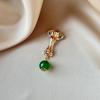 Chinese retro metal three-dimensional relief fringed jade ruyi brooch court style clothing brooch